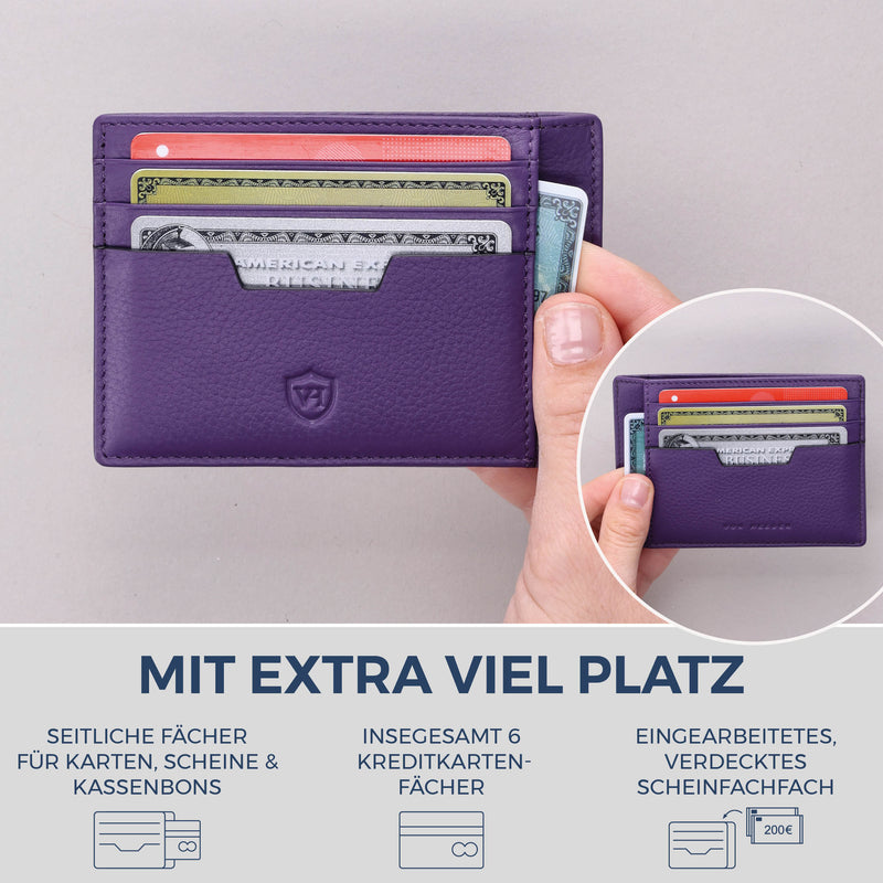 Kartenetui mit RFID-Schutz & 8 Kartenfächer (Genarbt)