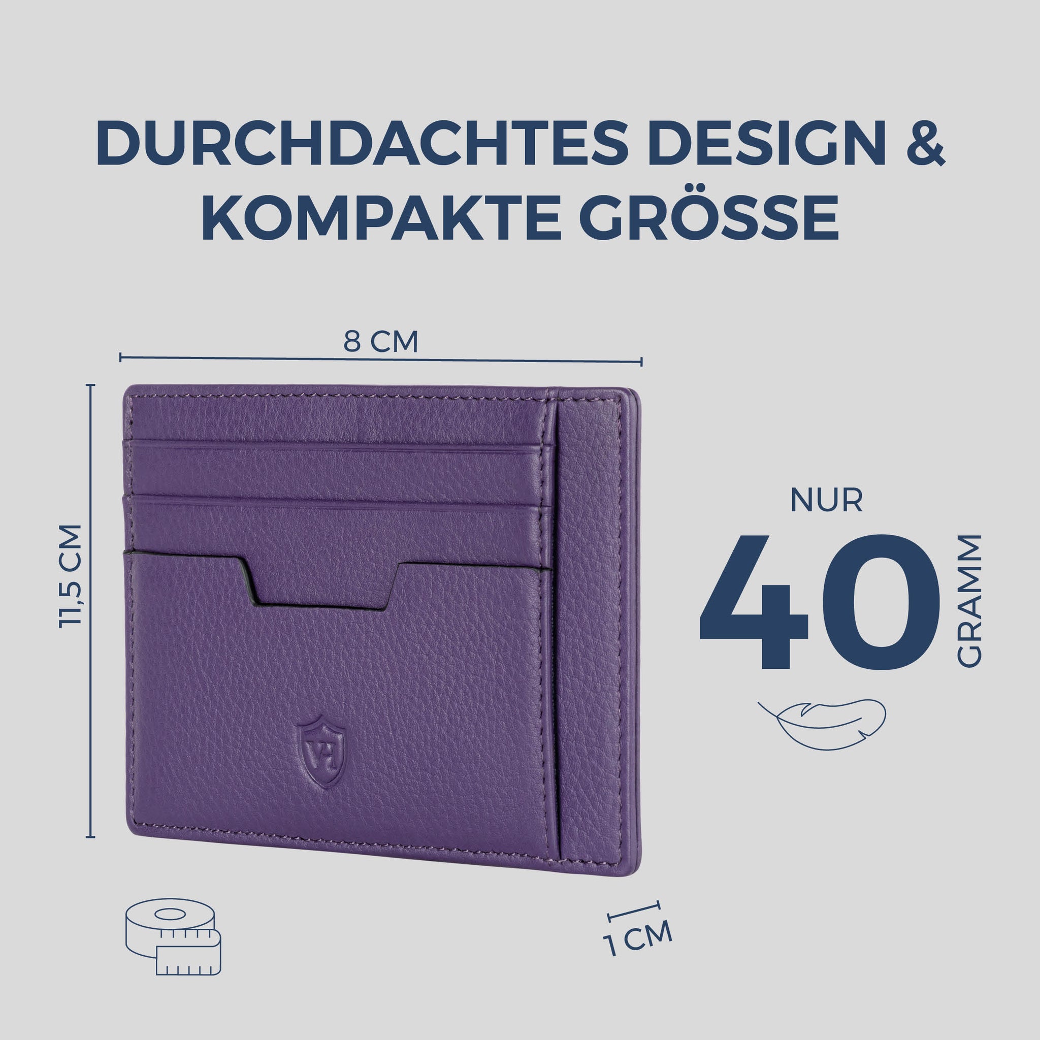 Kartenetui mit RFID-Schutz & 8 Kartenfächer (Genarbt)