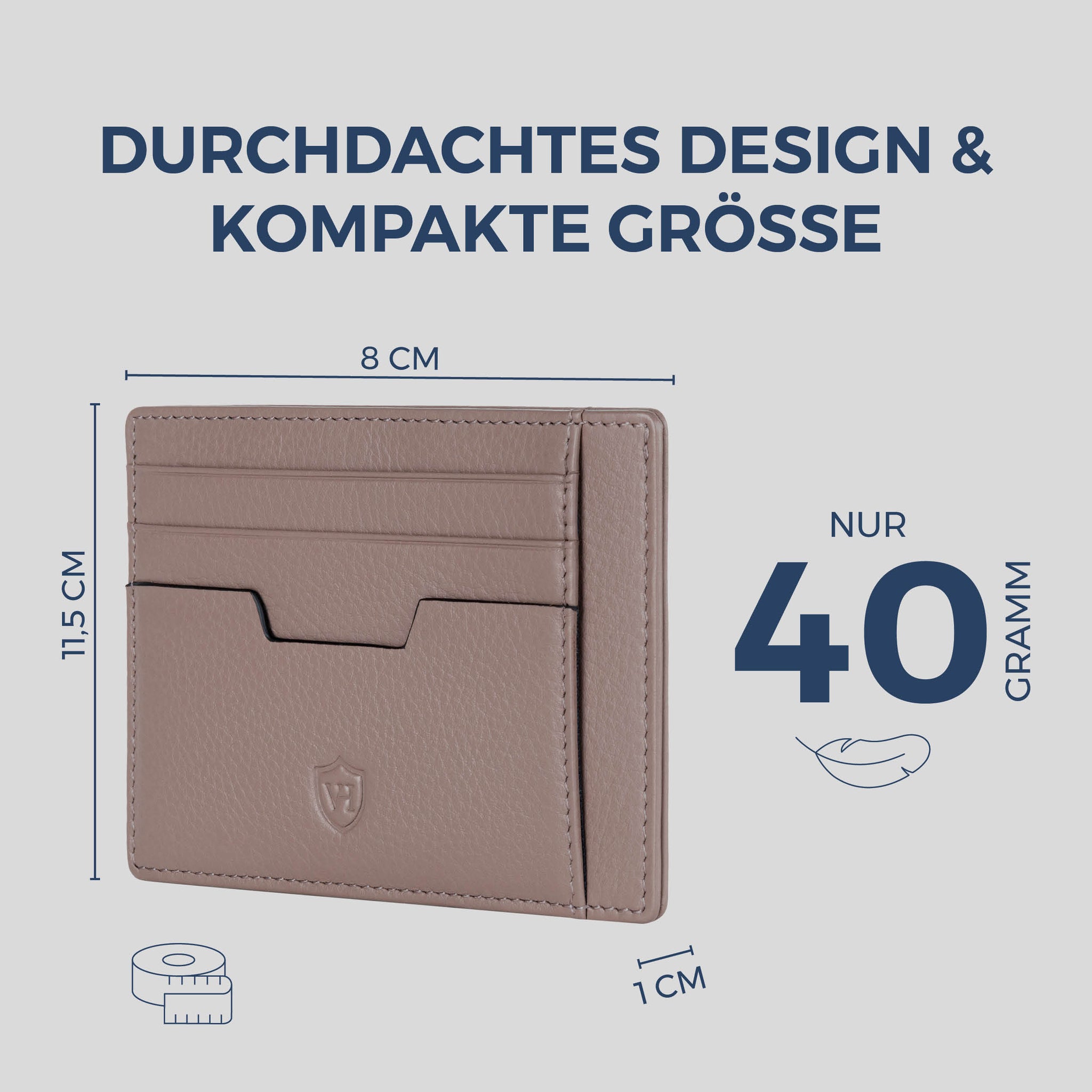 Kartenetui mit RFID-Schutz & 8 Kartenfächer (Genarbt)