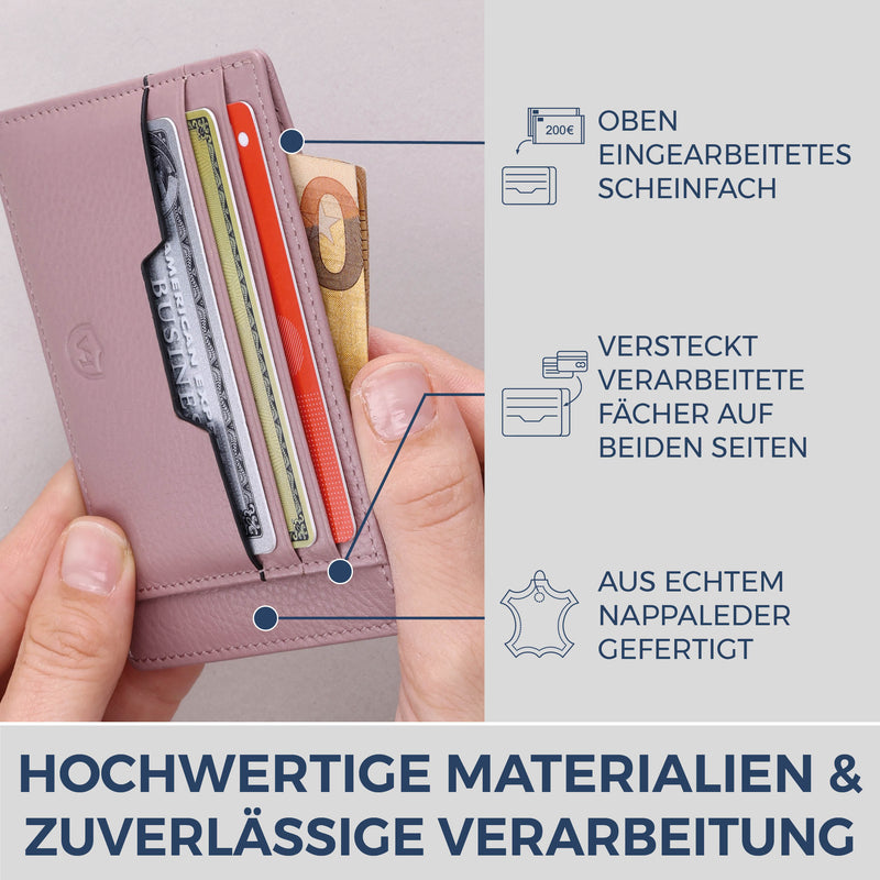 Kartenetui mit RFID-Schutz & 8 Kartenfächer (Genarbt)