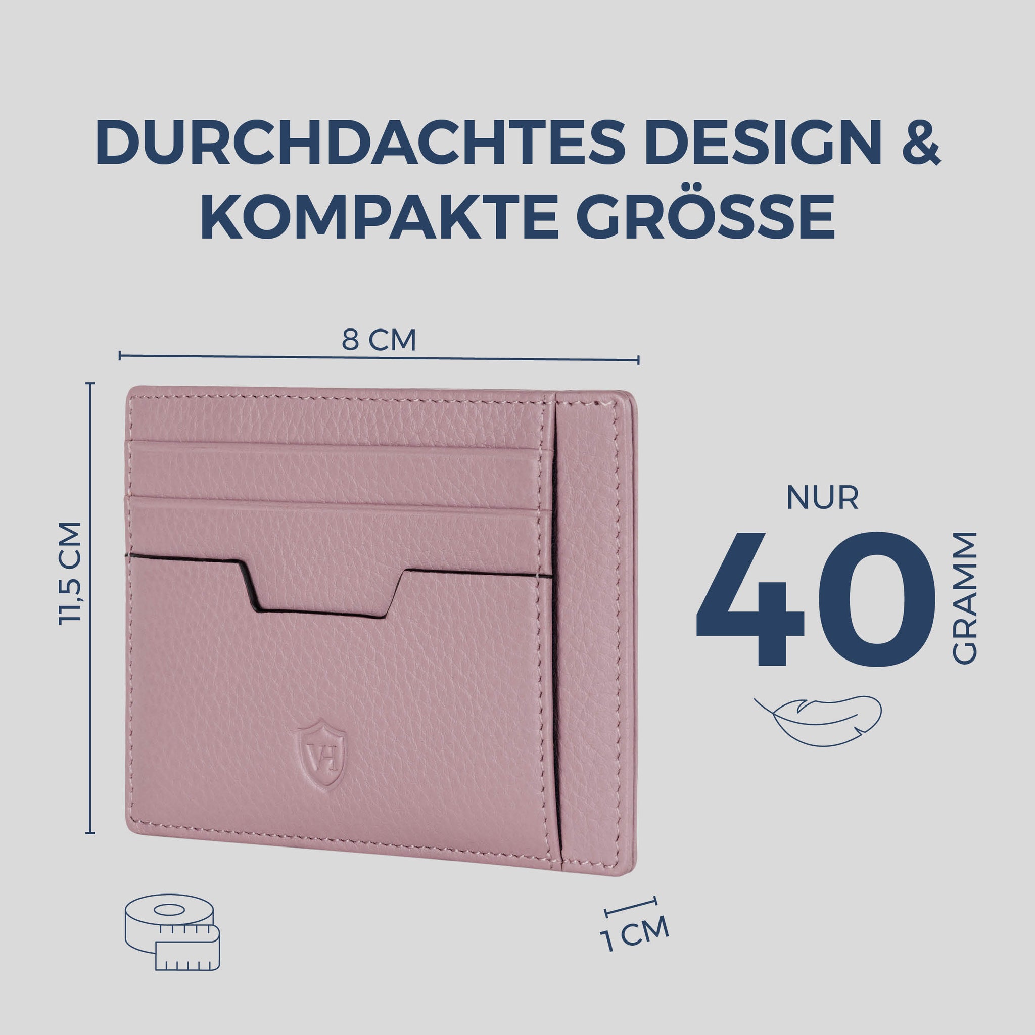 Kartenetui mit RFID-Schutz & 8 Kartenfächer (Genarbt)