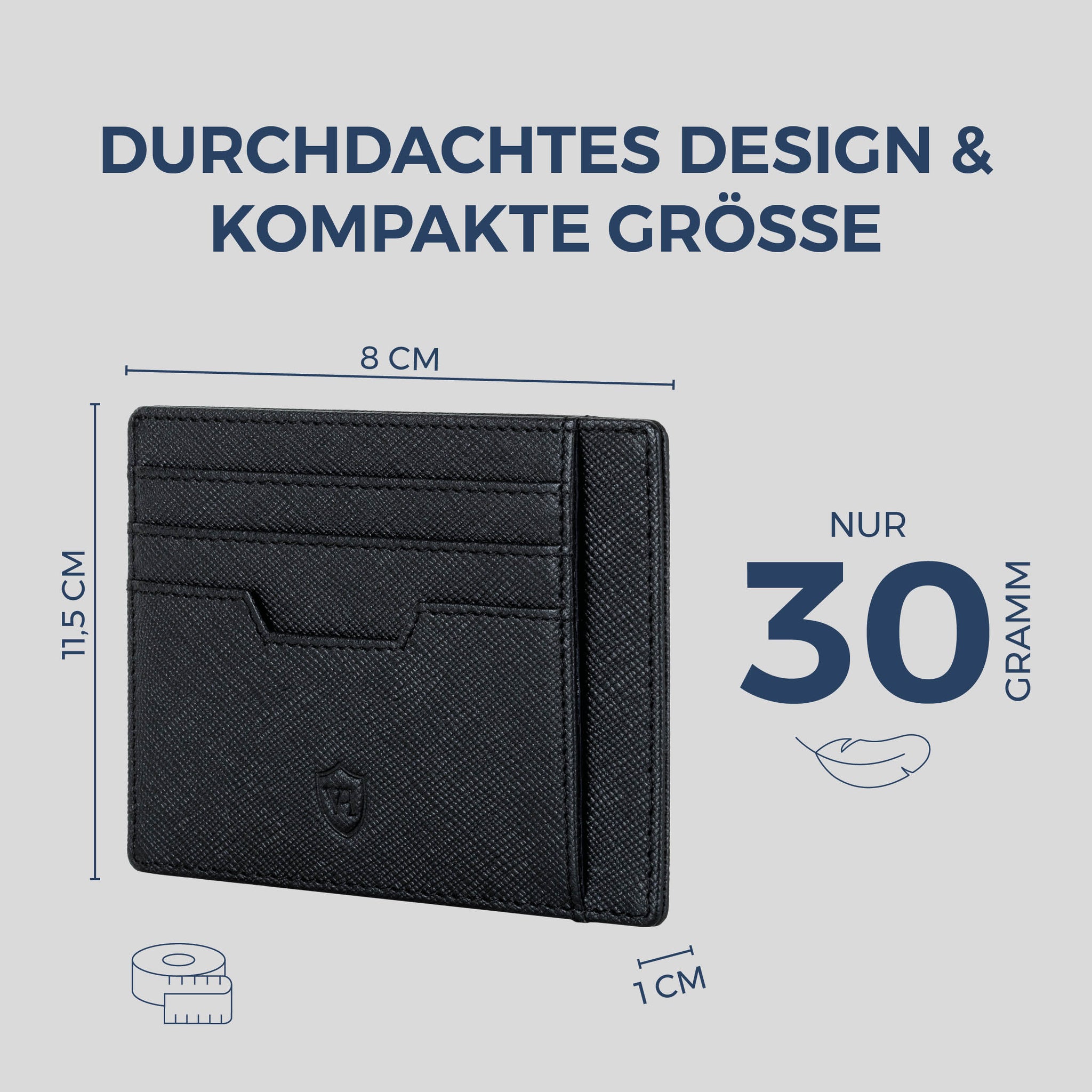 Kartenetui mit RFID-Schutz & 8 Kartenfächer (Saffiano)