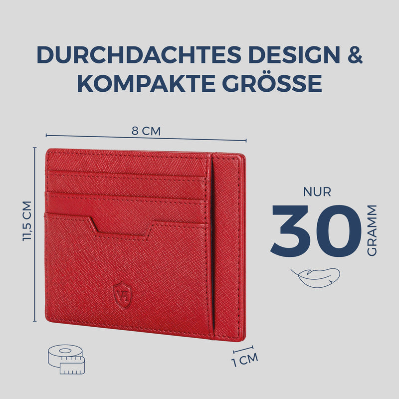 Kartenetui mit RFID-Schutz & 8 Kartenfächer (Saffiano)
