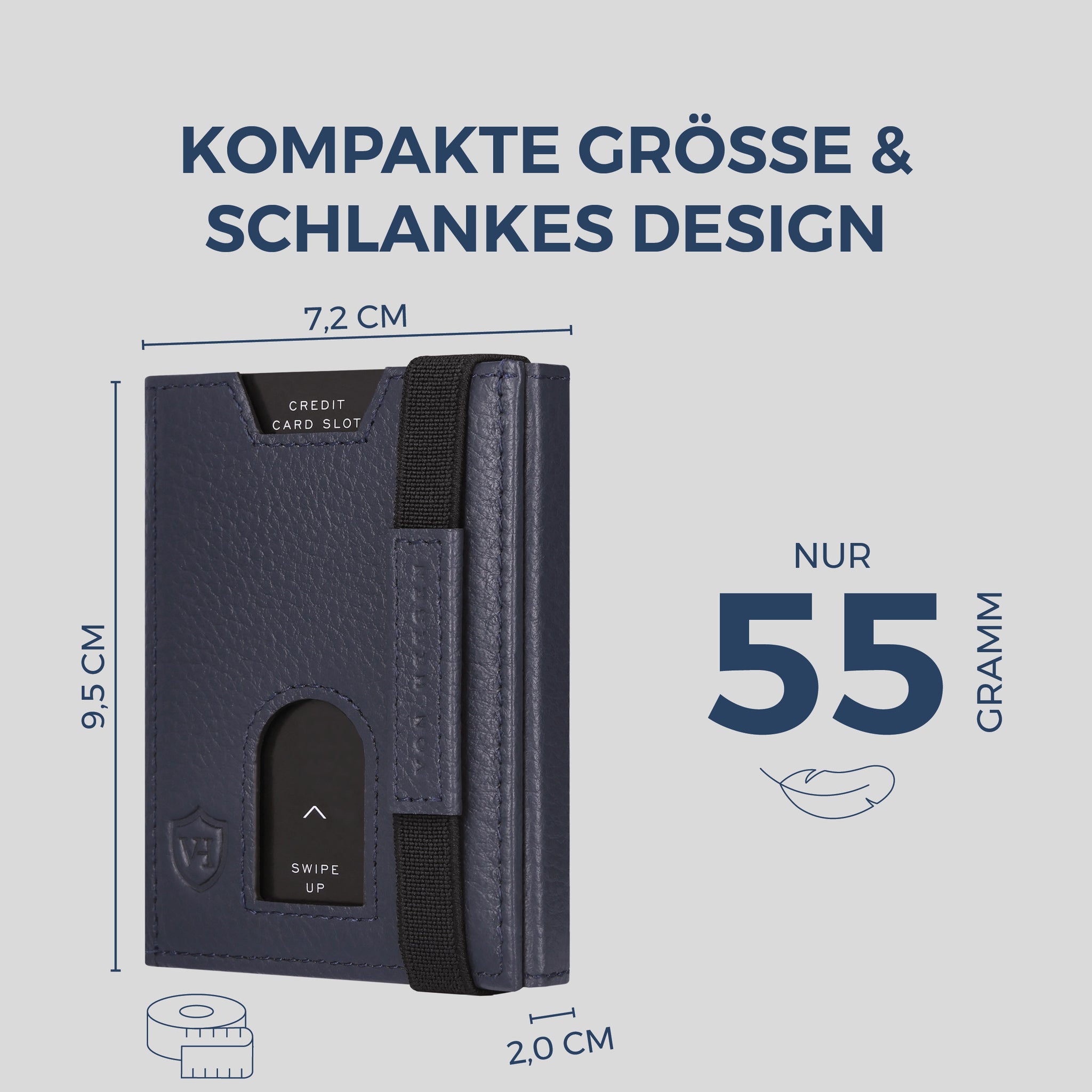 Slim Wallet mit RFID-Schutz & 6 Kartenfächer (Genarbt)