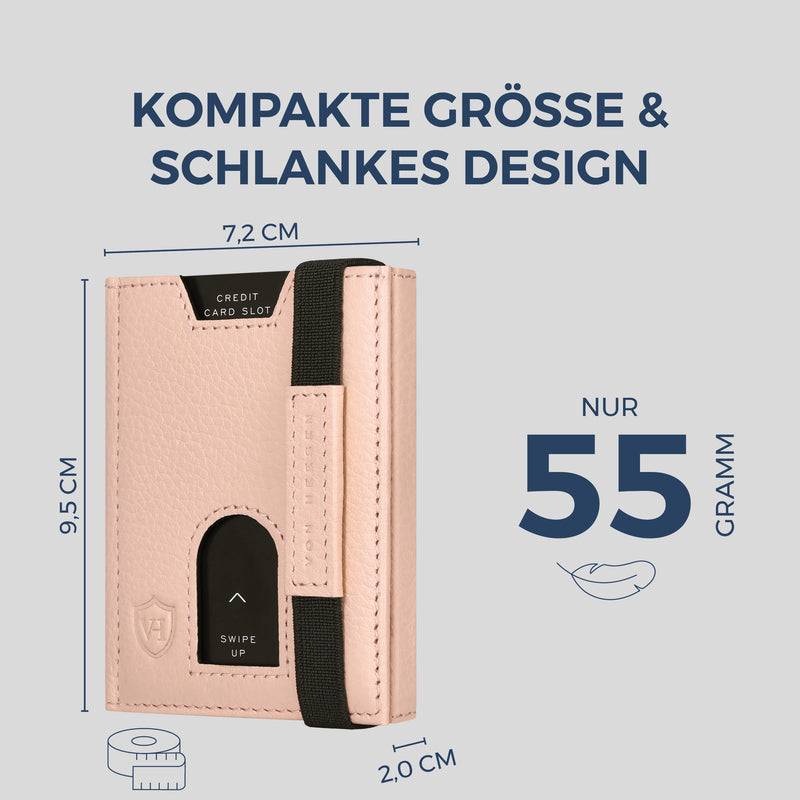 Slim Wallet mit RFID-Schutz & 6 Kartenfächer (Genarbt)
