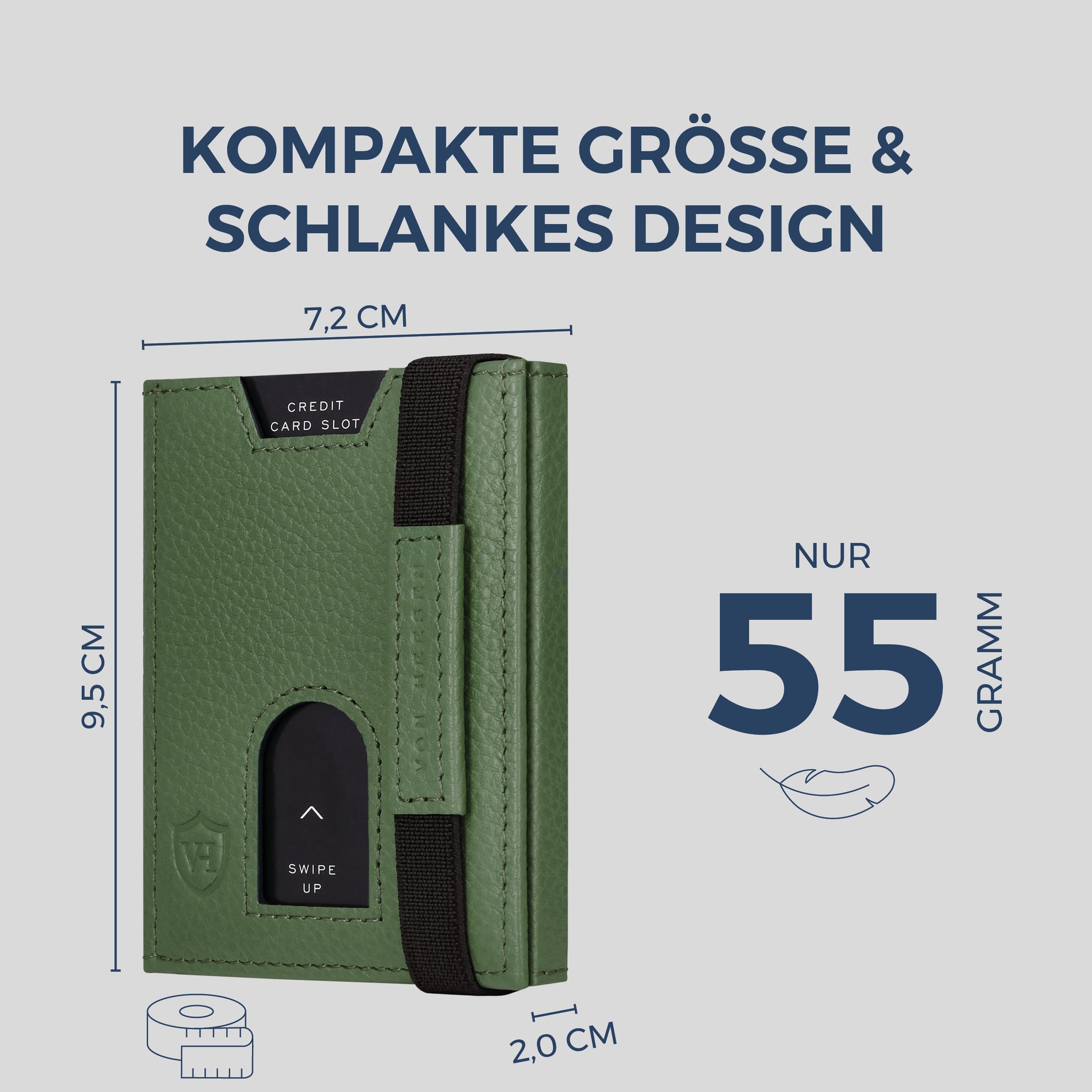 Slim Wallet mit RFID-Schutz & 6 Kartenfächer (Genarbt)