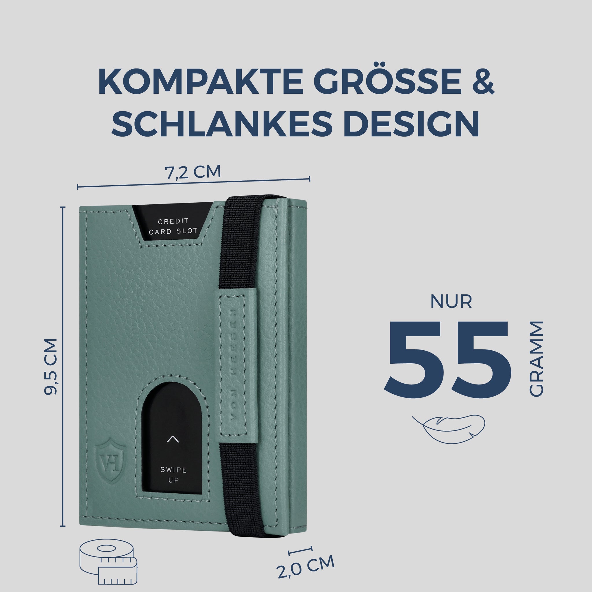 Slim Wallet mit RFID-Schutz & 6 Kartenfächer (Genarbt)