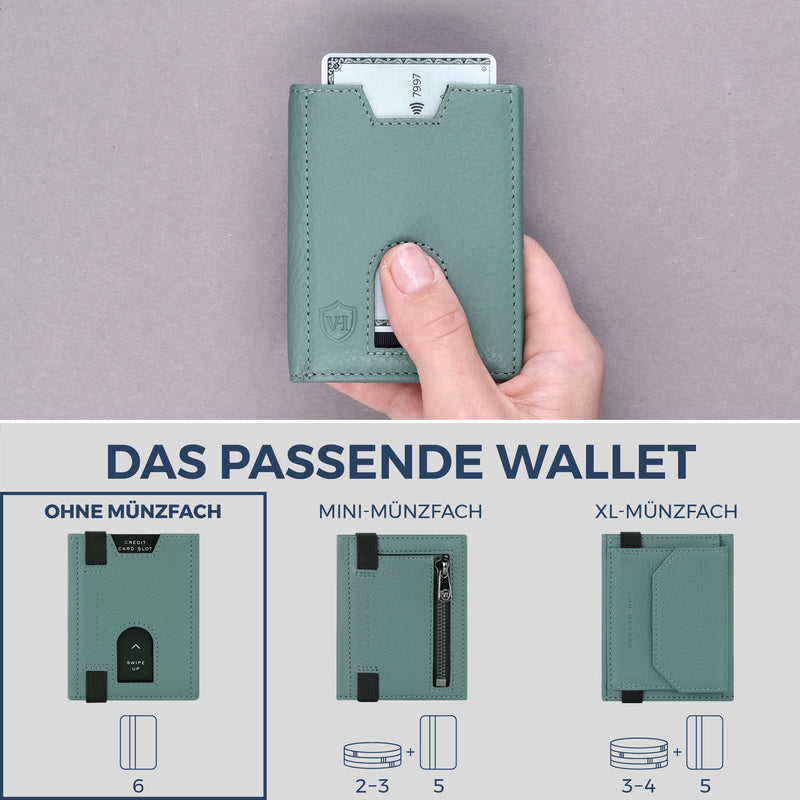 Slim Wallet mit RFID-Schutz & 6 Kartenfächer (Genarbt)