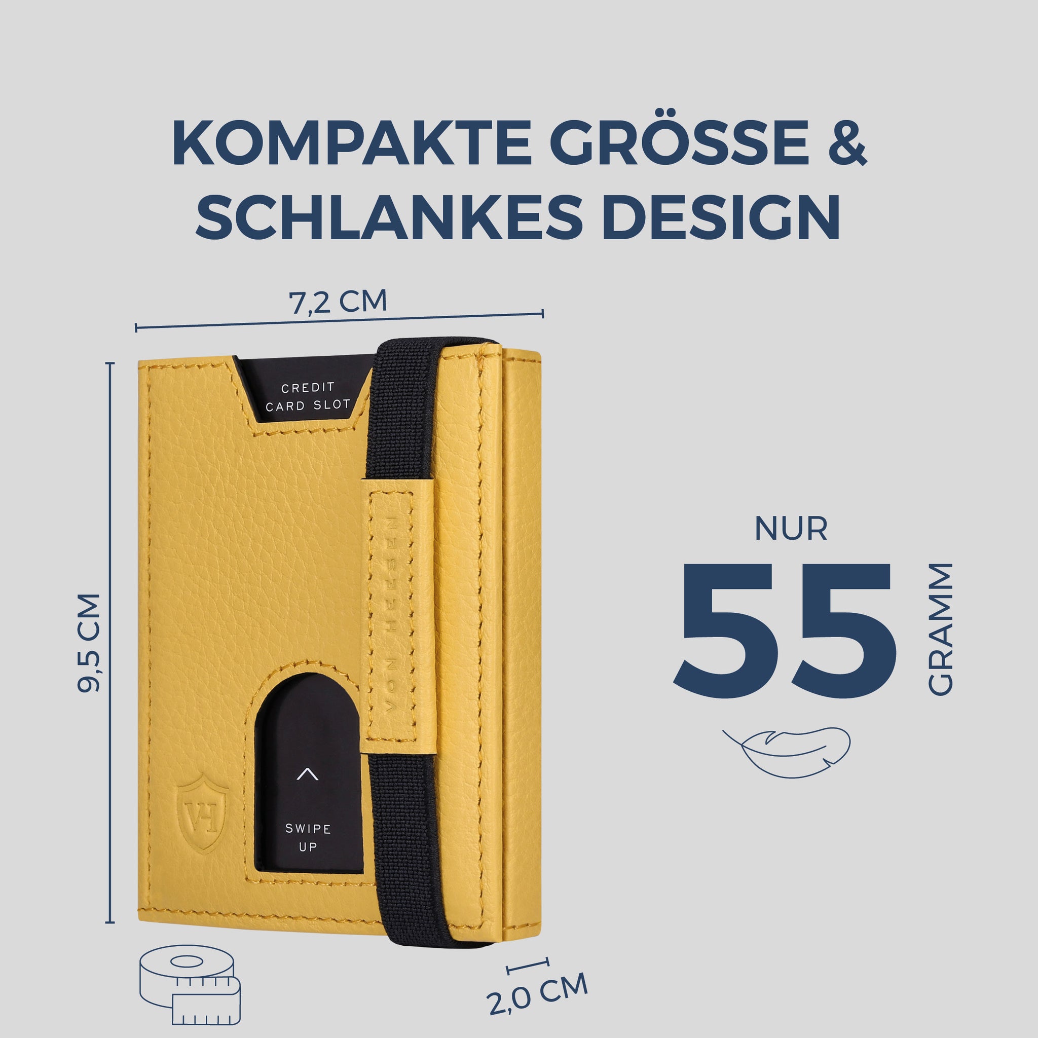 Slim Wallet mit RFID-Schutz & 6 Kartenfächer (Genarbt)