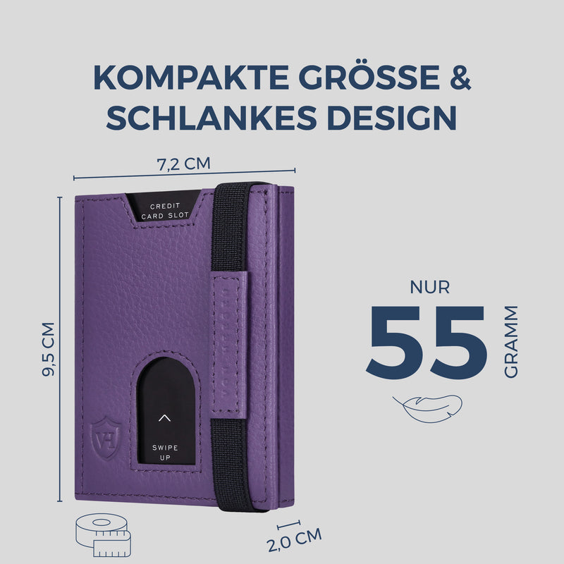 Slim Wallet mit RFID-Schutz & 6 Kartenfächer (Genarbt)