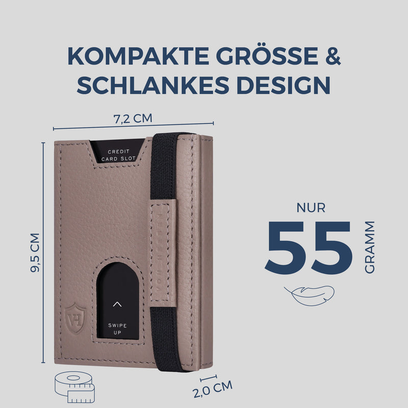 Slim Wallet mit RFID-Schutz & 6 Kartenfächer (Genarbt)