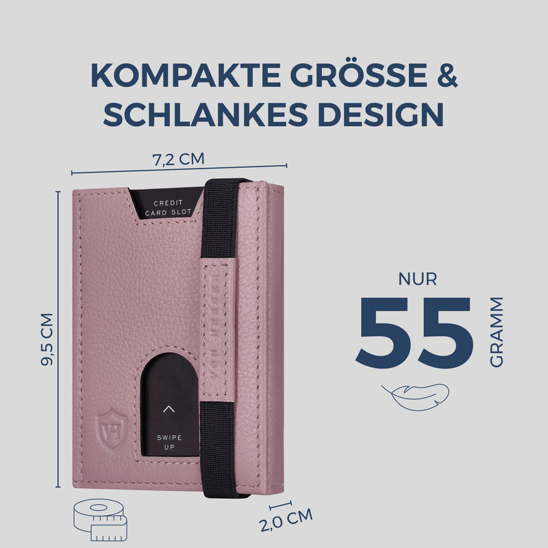 Slim Wallet mit RFID-Schutz & 6 Kartenfächer (Genarbt)