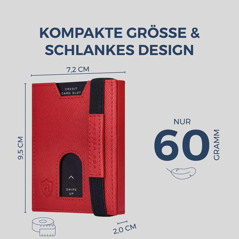Slim Wallet mit RFID-Schutz & 6 Kartenfächer (Saffiano)