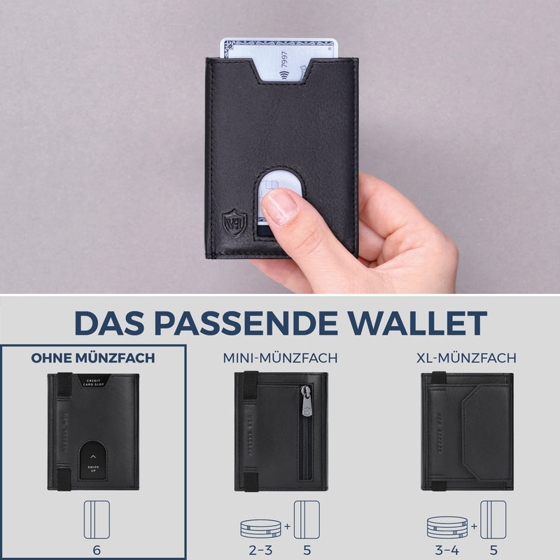 Slim Wallet mit RFID-Schutz & 6 Kartenfächer (Glatt)