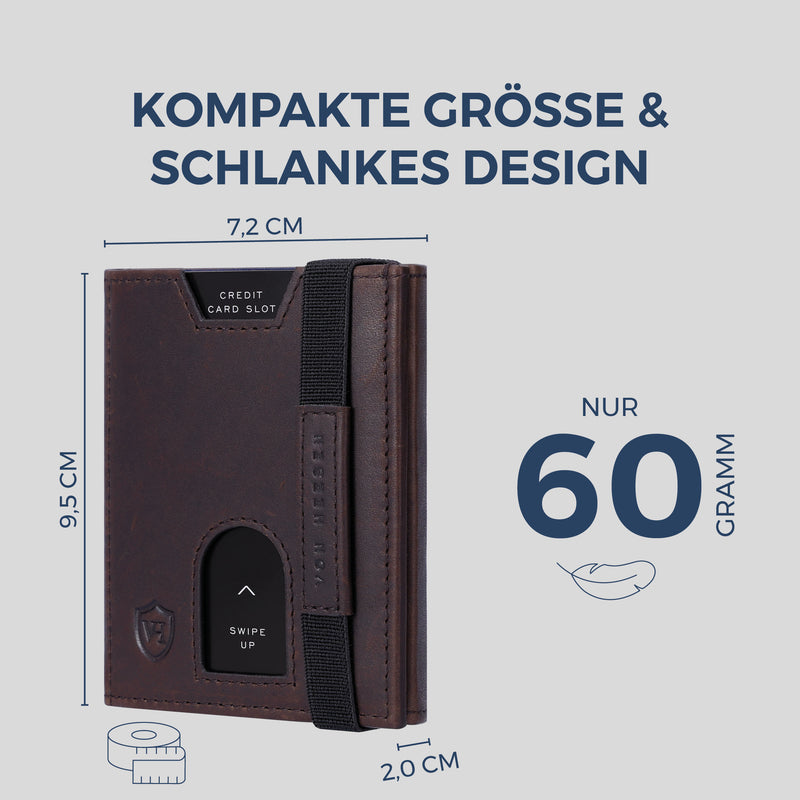 Slim Wallet mit RFID-Schutz & 6 Kartenfächer (Waxy)
