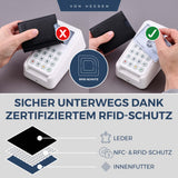 Slim Wallet mit RFID-Schutz, 5 Kartenfächer und Mini-Münzfach