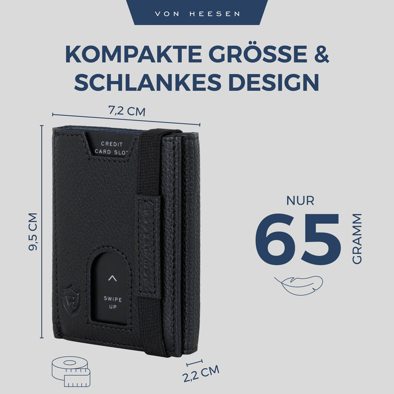 Slim Wallet mit RFID-Schutz, 5 Kartenfächer und Mini-Münzfach