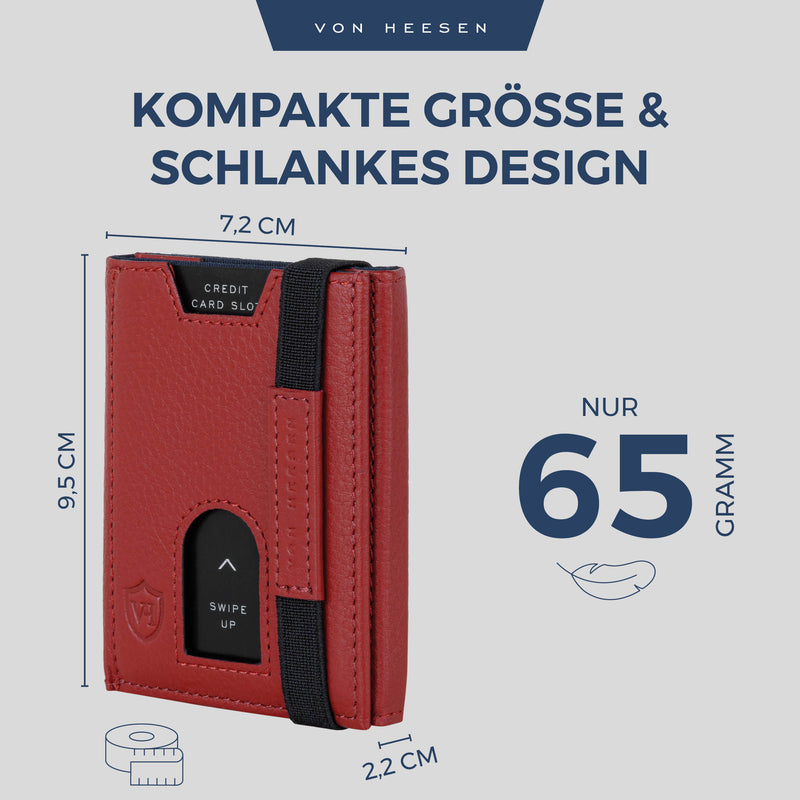Slim Wallet mit RFID-Schutz, 5 Kartenfächer und Mini-Münzfach