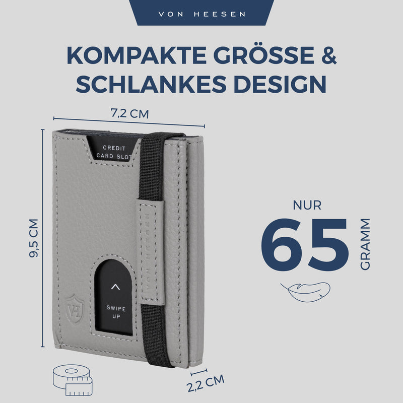 Slim Wallet mit RFID-Schutz, 5 Kartenfächer und Mini-Münzfach