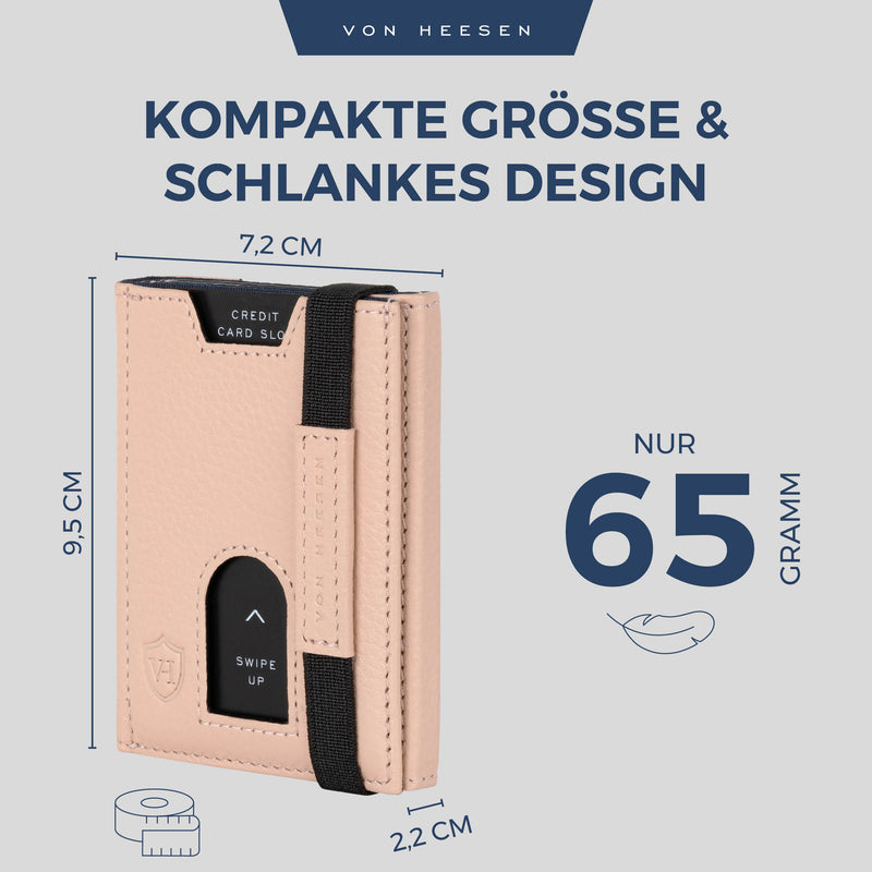 Slim Wallet mit RFID-Schutz, 5 Kartenfächer und Mini-Münzfach