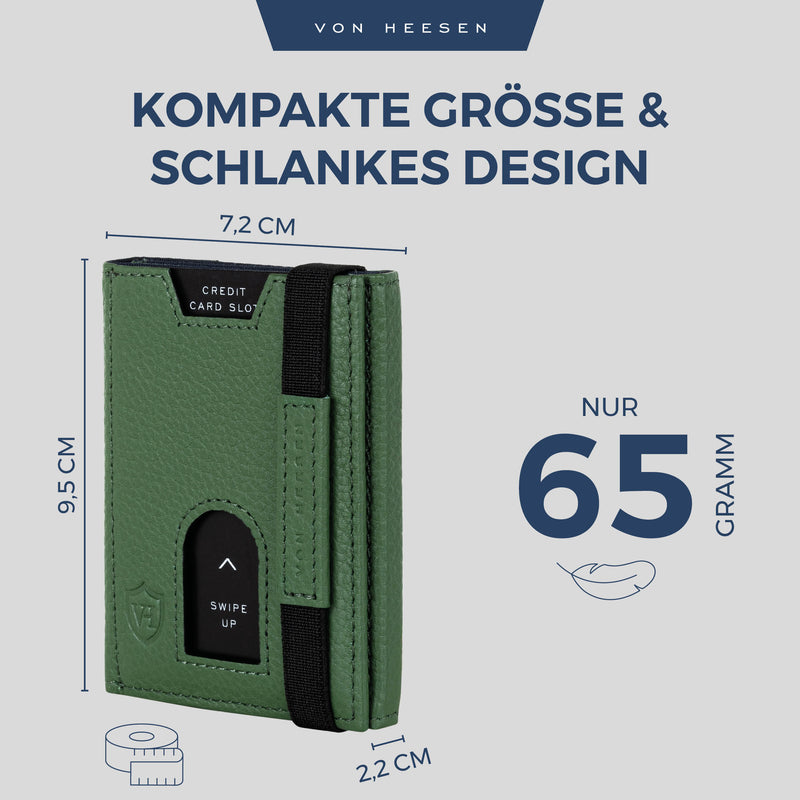 Slim Wallet mit RFID-Schutz, 5 Kartenfächer und Mini-Münzfach