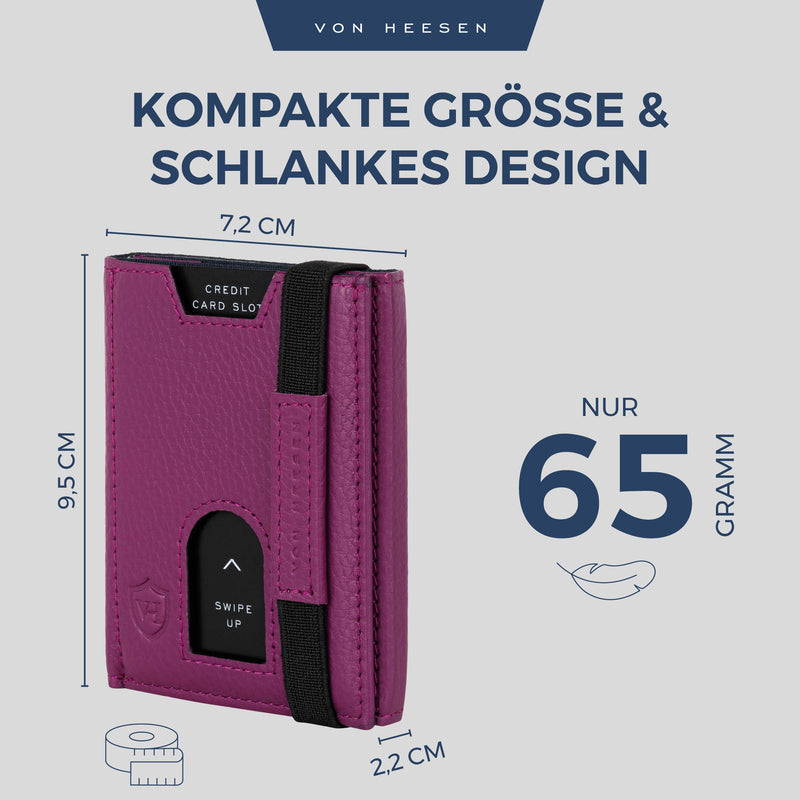 Slim Wallet mit RFID-Schutz, 5 Kartenfächer und Mini-Münzfach