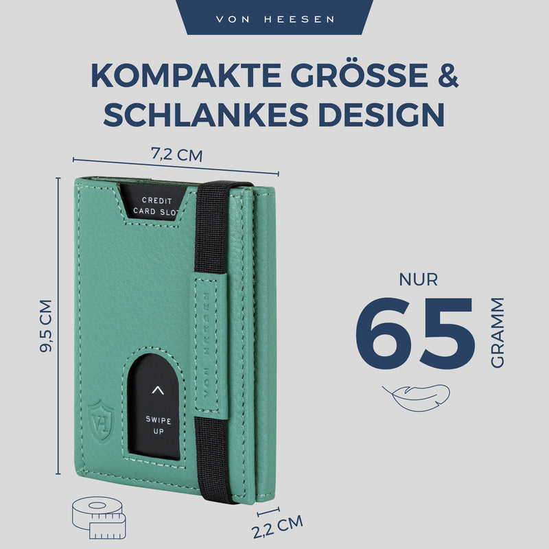 Slim Wallet mit RFID-Schutz, 5 Kartenfächer und Mini-Münzfach