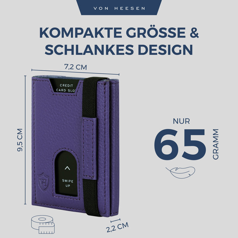 Slim Wallet mit RFID-Schutz, 5 Kartenfächer und Mini-Münzfach
