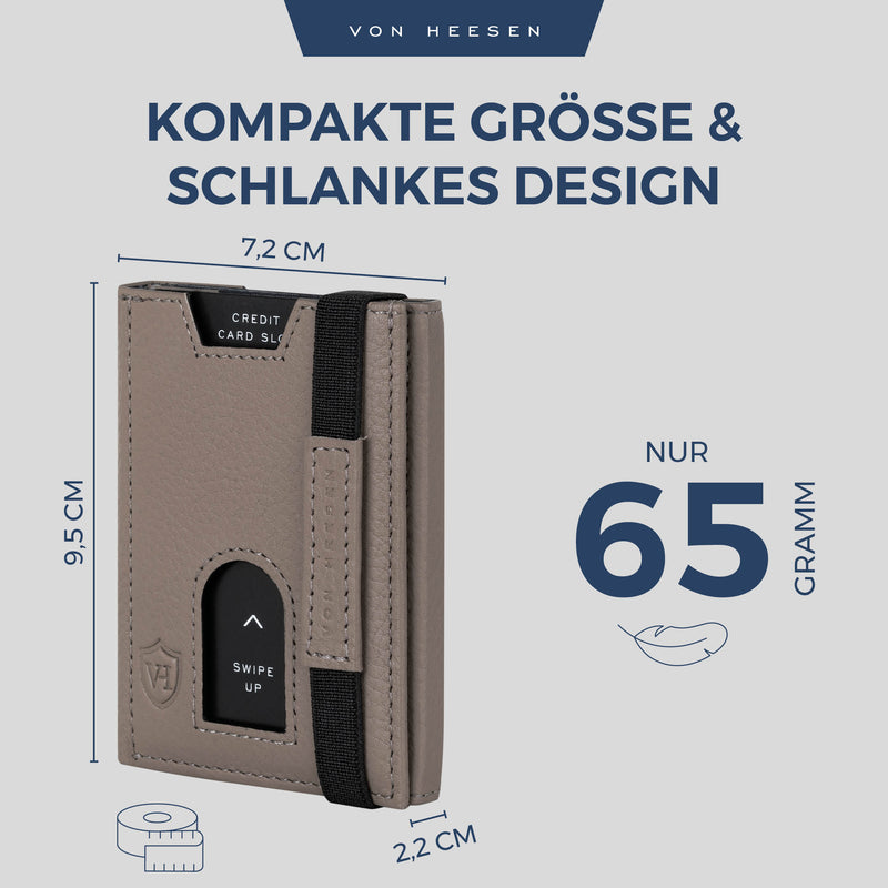 Slim Wallet mit RFID-Schutz, 5 Kartenfächer und Mini-Münzfach