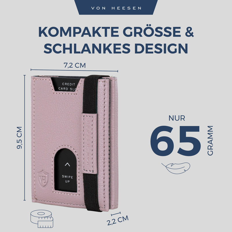 Slim Wallet mit RFID-Schutz, 5 Kartenfächer und Mini-Münzfach
