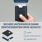 Slim Wallet mit RFID-Schutz, 5 Kartenfächer und Mini-Münzfach