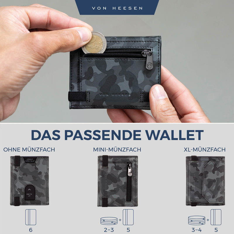 Slim Wallet mit RFID-Schutz, 5 Kartenfächer und Mini-Münzfach