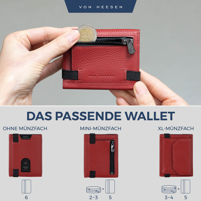 Slim Wallet mit RFID-Schutz, 5 Kartenfächer und Mini-Münzfach