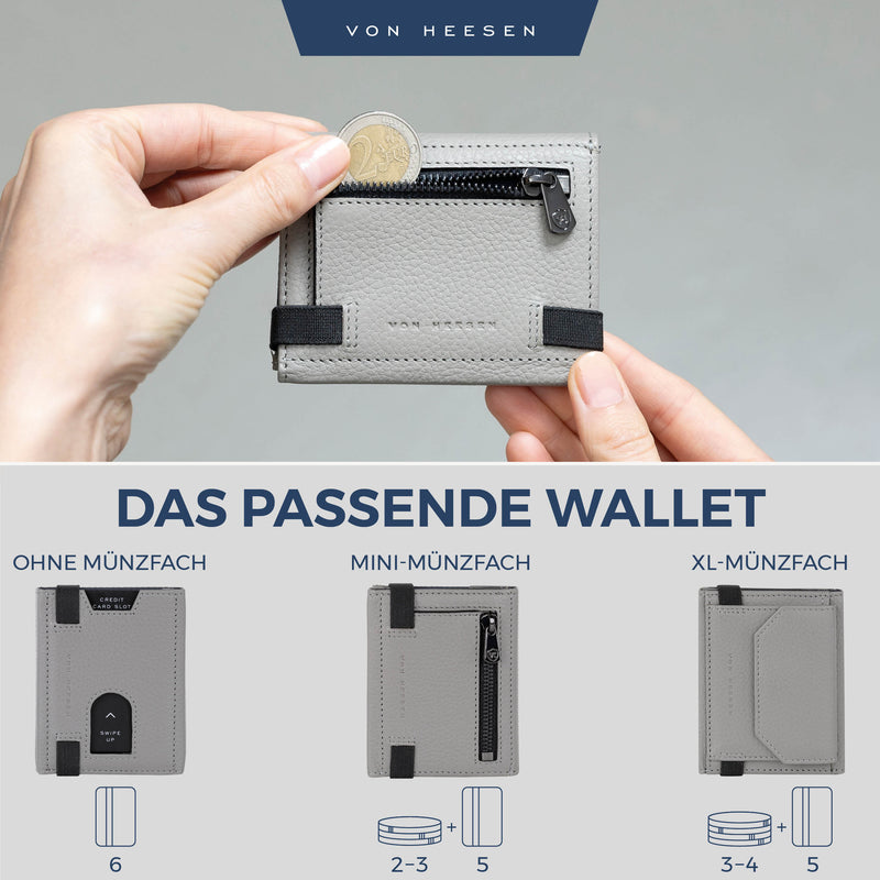 Slim Wallet mit RFID-Schutz, 5 Kartenfächer und Mini-Münzfach