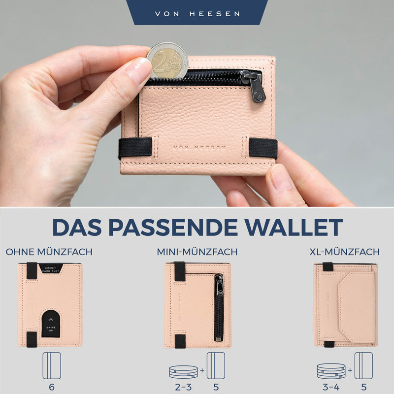 Slim Wallet mit RFID-Schutz, 5 Kartenfächer und Mini-Münzfach