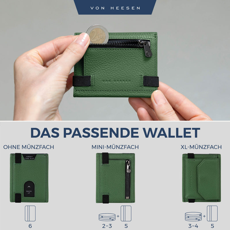 Slim Wallet mit RFID-Schutz, 5 Kartenfächer und Mini-Münzfach