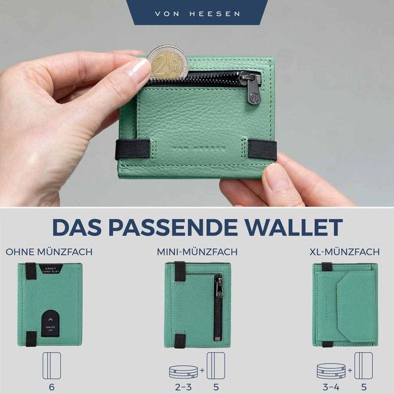 Slim Wallet mit RFID-Schutz, 5 Kartenfächer und Mini-Münzfach