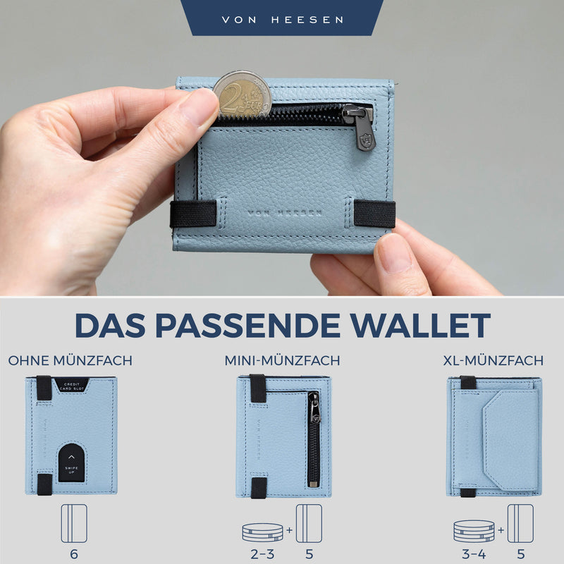 Slim Wallet mit RFID-Schutz, 5 Kartenfächer und Mini-Münzfach