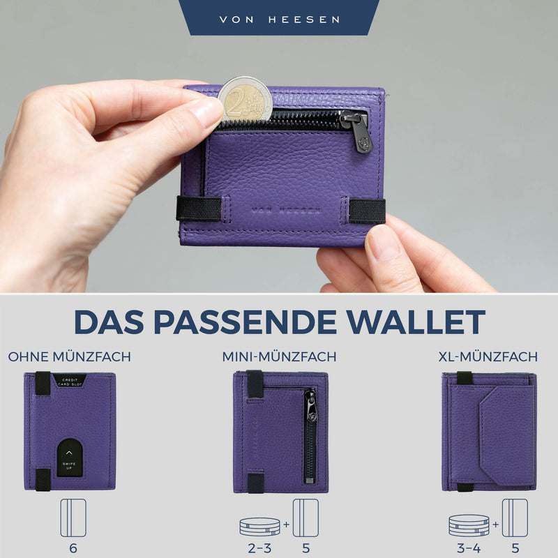 Slim Wallet mit RFID-Schutz, 5 Kartenfächer und Mini-Münzfach