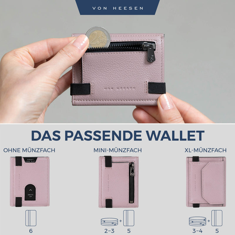 Slim Wallet mit RFID-Schutz, 5 Kartenfächer und Mini-Münzfach