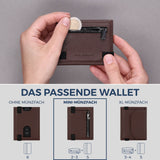 Slim Wallet mit RFID-Schutz, 5 Kartenfächer & Mini-Münzfach (Genarbt)