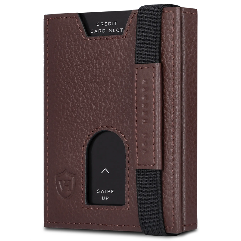 Slim Wallet mit RFID-Schutz, 5 Kartenfächer & Mini-Münzfach (Genarbt)