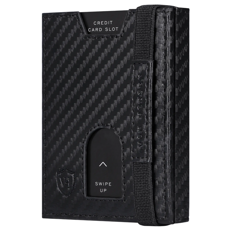 Slim Wallet mit RFID-Schutz, 5 Kartenfächer & Mini-Münzfach (Carbon)