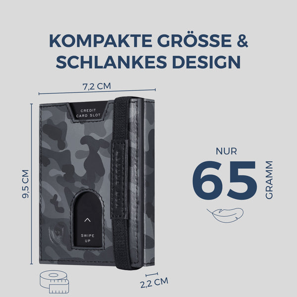 Slim Wallet mit RFID-Schutz, 5 Kartenfächer und Mini-Münzfach