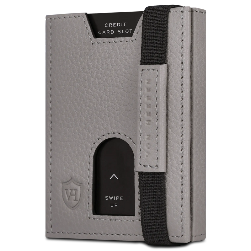 Slim Wallet mit RFID-Schutz, 5 Kartenfächer & Mini-Münzfach (Genarbt)