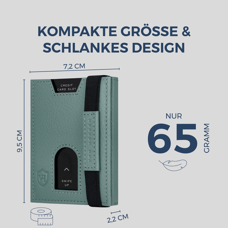Slim Wallet mit RFID-Schutz, 5 Kartenfächer & Mini-Münzfach (Genarbt)