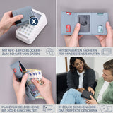 Slim Wallet mit RFID-Schutz, 5 Kartenfächer & Mini-Münzfach (Genarbt)