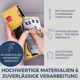 Slim Wallet mit RFID-Schutz, 5 Kartenfächer & Mini-Münzfach (Genarbt)