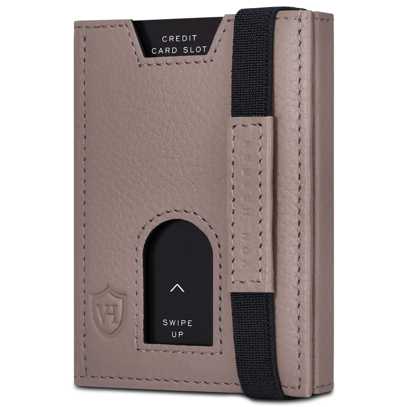 Slim Wallet mit RFID-Schutz, 5 Kartenfächer & Mini-Münzfach (Genarbt)
