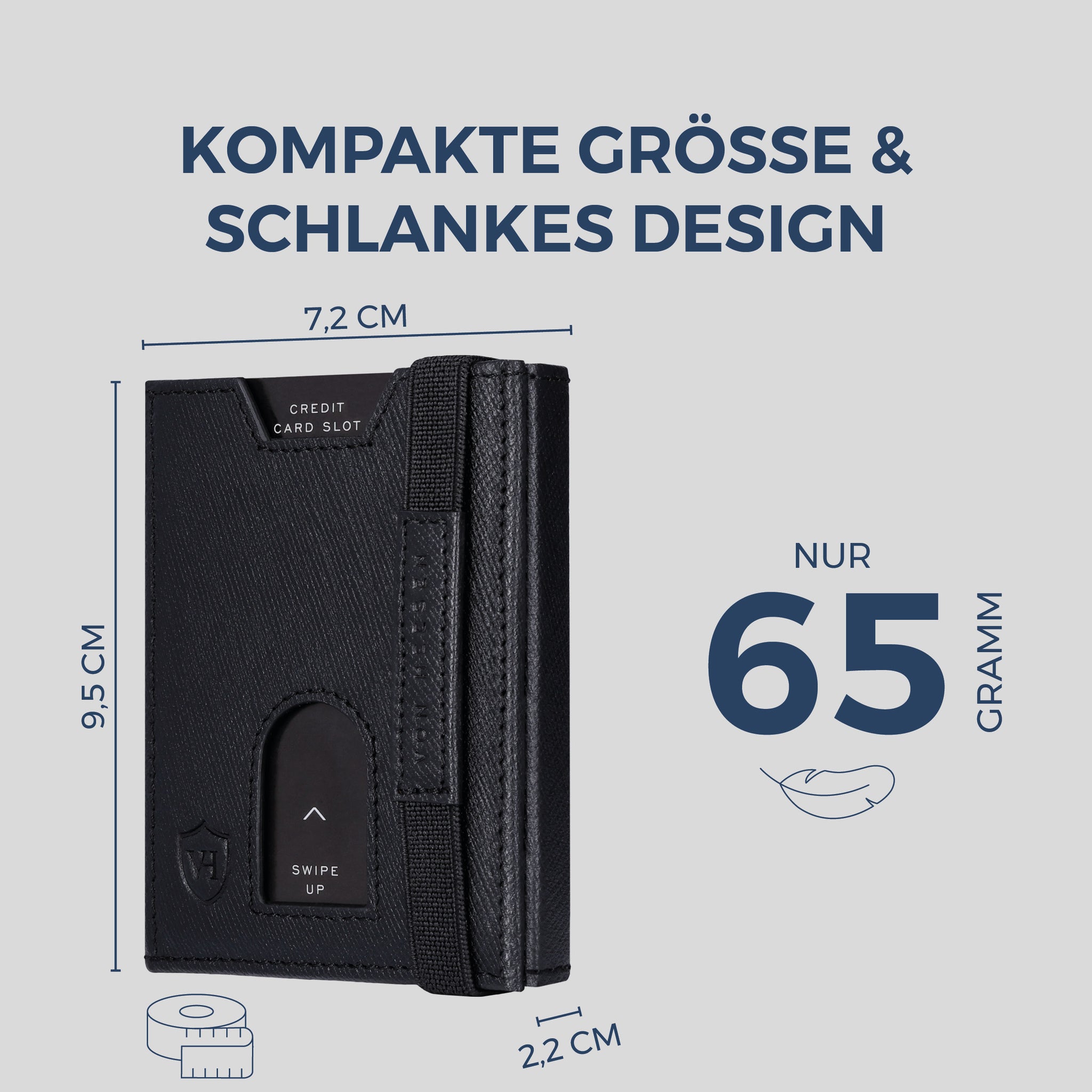 Slim Wallet mit RFID-Schutz, 5 Kartenfächer & Mini-Münzfach (Saffiano)
